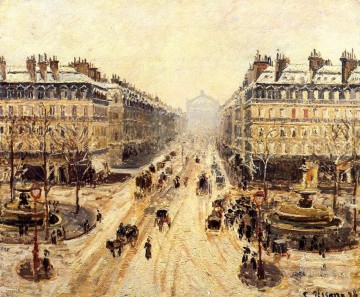 Avenue de l Opera efecto de nieve 1898 Camille Pissarro Pinturas al óleo